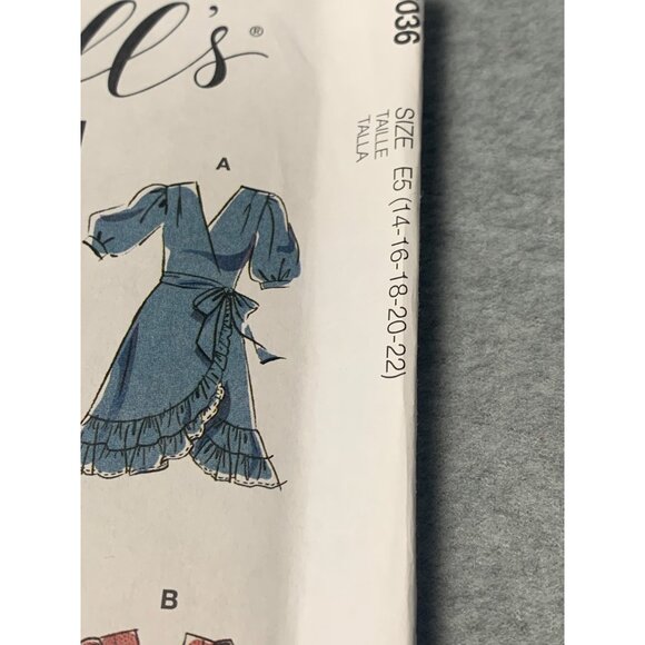 McCalls M8036 Misses Dress & Sash Sewing Pattern E5 Sizes 14 16 18 20 22 Uncut 2 - Picture 2 of 4